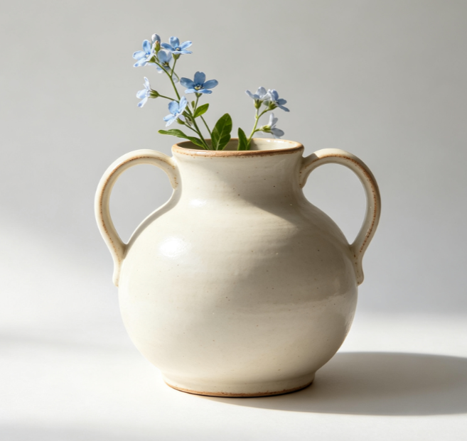 Two-handled ceramic vase